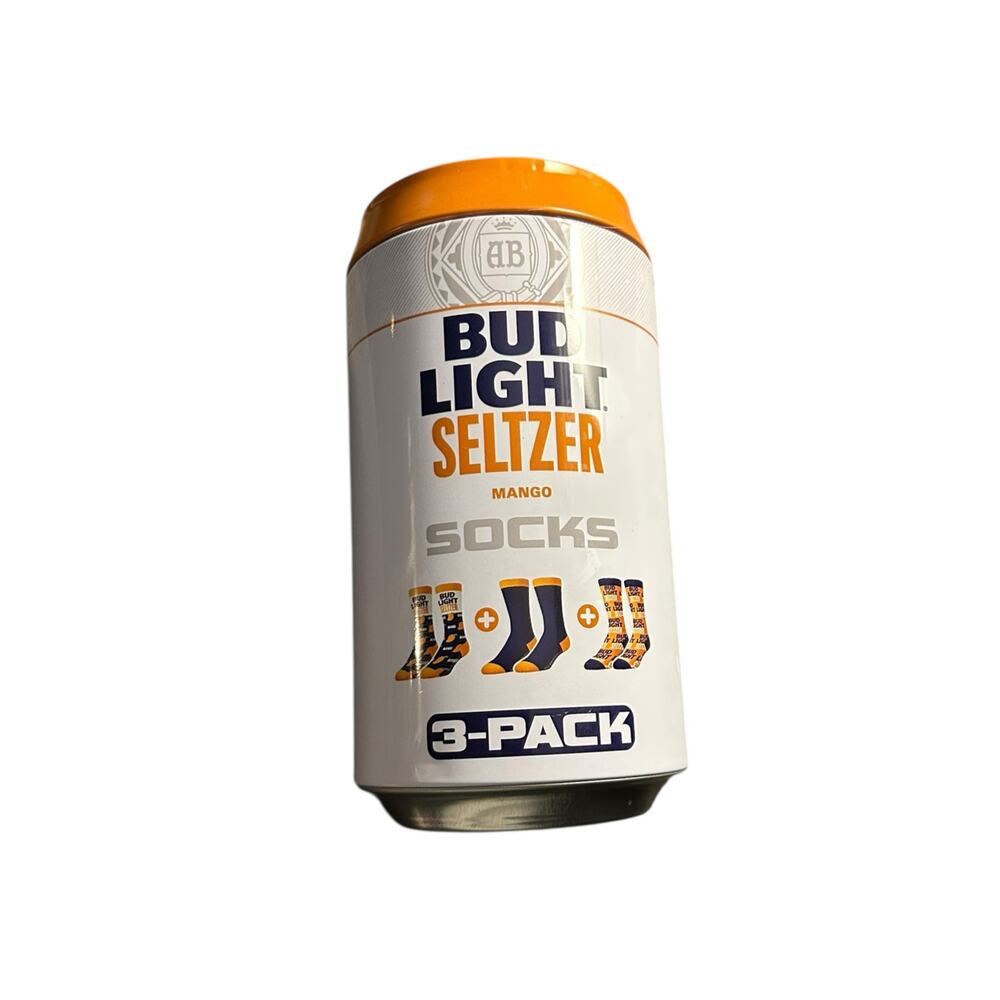 Crazy Boxer Men's Bud Light Mango Seltzer Crew Socks (3 Pairs) (6-13)#2